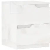 HOMCOM -Nachtschrank-Spanplatte-40L x 40B x 48H cm-Hochglanzweiß
