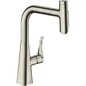 Hansgrohe Metris Select M71 M7117-H240 ééngreeps keukenmengkraan met uittrekbare vuistdouche, rvs look
