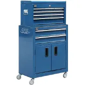 HBM gereedschapswagen inclusief opzetkast, blauw, model 2