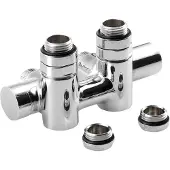 Sapho Twin Combi Kraan set voor middenaansluiting, rechts, chroom