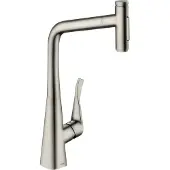 Hansgrohe metris select m71 m7117-h320 eengreeps keukenmengkraan met uittrekbare vuistdouche, rvs look