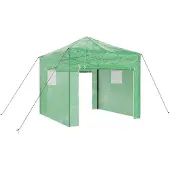 vidaXL Kas met Pop-up Frame met dak Groen 290 x 290 x 315 cm IJzer