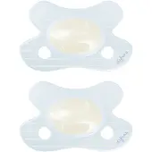 Difrax Fopspeen Natural - Newborn - Blauw - 2 Stuks