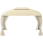 Trend24 Paviljoen 4 x 3 Cape May Beige - Met zijwanden