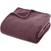 Atmosphera Plaid effen flanel fleece deken - 180x230 cm - Paars