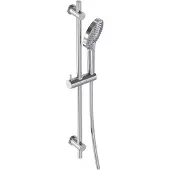 May Glijstangset Met 3-standen Handdouche - Doucheslang - Glijstang 70cm - Chroom - Messing - Kranen, Douchekranen, Douchesets, Opbouw Douchesets, - Kranen, Douchekranen, Douchesets, Opbouw