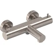 May Badthermostaat Opbouw Met Vaste Uitloop Geborsteld Nickel PVD
