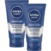 Nivea MEN Protect & Care Hydraterende Gezichtscrème - Normale en droge huid - Gezichtscreme Mannen - 2 x 75 ml