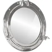 vidaXL - Wandspiegel - patrijspoort - Ø50 - cm aluminium - en - glas