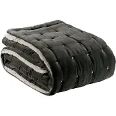 Vivaraise - Effen plaid Elise Thunder gewatteerde afwerking 240 x 260