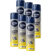 Nivea MEN Active Energy Anti-Transpirant Deodorant Spray - 72u bescherming - Voordeelverpakking - 6x 150ML