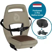 Widek Junior 6+ Fietsstoeltje Achter Bagagedrager bevestiging - Quick Connect - Fietszitje - Cappuccino - inclusief voetbeschermingsplaten en voetsteunen