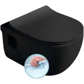 Sapho Brilla hangtoilet, Randloos, 36,5x53cm, zwart mat