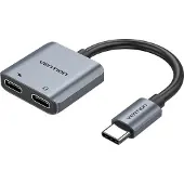 Vention BGZHA tussenstuk voor kabels USB-C 2x USB-C Grijs