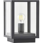 LINDBY Sokkellamp buiten Giavanna, dimbaar, zwart, Aluminium, Modern, Sokkellamp