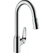 Hansgrohe Focus M42 ééngreeps keukenmengkraan 220 met uittrekbare vuistdouche, 2 straalsoorten, chroom