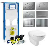 Geberit up320 toiletset compleet | inbouwreservoir | basic smart wit | met drukplaat | set 01