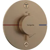 Hansgrohe showerselect comfort s thermostaat inbouw voor 2 functies met geïntergreerde zekerheidscombinatie volgens en1717, brushed bronze