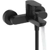 Hansgrohe rebris s eengreeps badmengkraan opbouw met 2 doorstroomhoeveelheden, mat zwart