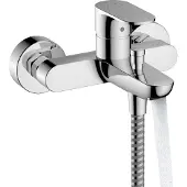 Hansgrohe rebris s eengreeps badmengkraan opbouw met 2 doorstroomhoeveelheden, chroom