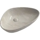 Hak Dalma Keramische opbouwwastafel, 58,5x39cm, ivoor