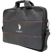 U.s. polo assn. U.S. POLO ASSN., 15'' Laptoptas Model middelste streep, Zwart