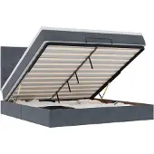 vidaXL Ottoman bed met matrassen en LED's 160x200cm fluweel