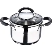 Master Pro Roestvrijstalen pan, 16x10 cm, 1,8 liter, met deksel, model foodies bgmp-1504-bk, merk Masterpro