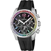 Festina Analoog horloge '- Chronograph Boyfriend - Quartz watch movement - Watch case width: 38.1 mm' zwart