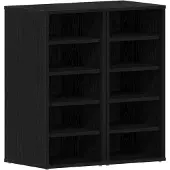 vidaXL Schoenenkast 2 st 32 x 35 x 70 cm Bewerkt hout Zwart Eiken