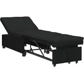 vidaXL Uittrekbare Slaapbank Zwart 194 x 50 x 82 cm Stof