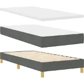 vidaXL Boxspring bed met hoofdeinde Donkergrijs 200 x 100 cm Stof