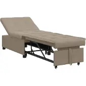vidaXL Uittrekbare Slaapbank Taupe 194 x 67 x 82 cm Microvezel