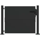 vidaXL Tuinpoort met slot Zwart 110 x 105 cm Gepoedercoat staal
