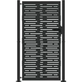 vidaXL Tuinpoort met slot Zwart 110 x 205 cm Gepoedercoat staal