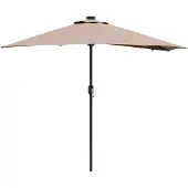 vidaXL Tuinparasol 294 x 150 x 223 cm Polyester en Staal Taupe