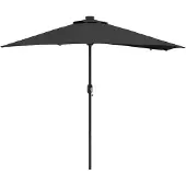vidaXL Tuinparasol Zwart 294 x 150 x 223 cm Polyester en Staal