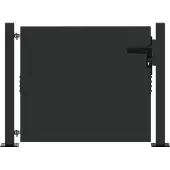 vidaXL Tuinpoort met slot Zwart 110 x 105 cm Gepoedercoat staal