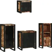 vidaXL Badkamermeubel Set met lade 4 pcs Massief Gerecycleerd Hout