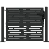 vidaXL Tuinpoort met slot Zwart 110 x 105 cm Gepoedercoat staal