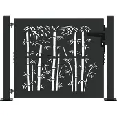 vidaXL Tuinpoort 110 x 105 cm Gepoedercoat staal Zwart Vergrendelbaar