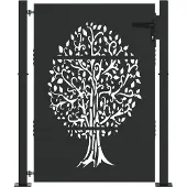 vidaXL Tuinpoort met slot Zwart 110 x 130 cm Poedercoated staal