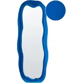 Beliani BEAUNE - Wandspiegel - Blauw - Fluweel/MDF