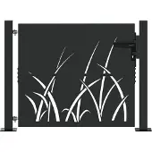 vidaXL Tuinpoort 110 x 105 cm Poedercoated staal Zwart Vergrendelbaar