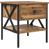 vidaXL Nachtkastje met lade Oud hout 40 x 42 x 45 cm