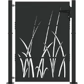 vidaXL Tuinpoort met slot Zwart 110 x 155 cm Poedercoated staal