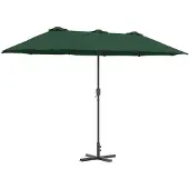 vidaXL Tuinparasol 370 x 197 x 239 cm Polyester en Aluminium Groen