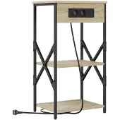 vidaXL Nachtkastje met plank Sonoma Eik 41 x 31 x 76 cm Bewerkt hout