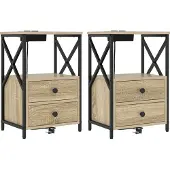 vidaXL Nachtkastje 2 st Sonoma Eik 40 x 31 x 60 cm Bewerkt hout