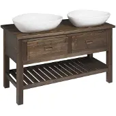 Sapho Brand Wastafelmeubel 130x73x50cm, gebeitst sparrenhout